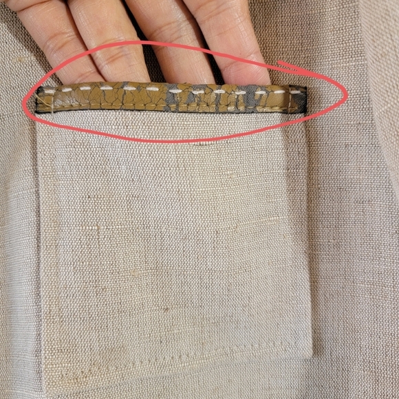 Harve Benard Women's Oatmeal Linen Blend Jacket Sz 14 Button Front Minimalist - Picture 11 of 12